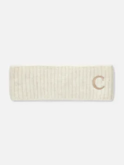 Bandeau En Tricot Avec Initiale Brodée