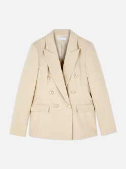 Blazer à Boutonnage Croisé Avec Bouton Métallisé