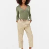 Body Façon T-shirt Boutonné à Manches Longues