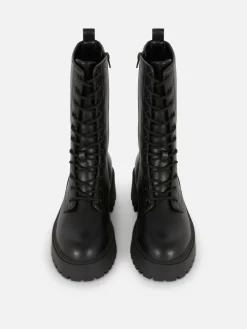 Bottes De Motard épaisses à Lacets