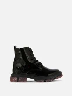 Bottes En Simili Cuir Verni à Semelles Scintillantes