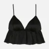 Brassière Triangle Volantée En Satin