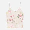 Caraco De Pyjama Court En Satin Floral