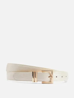 Ceinture à Boucle Carrée Imitation Croco