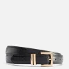 Ceinture à Boucle Carrée Imitation Croco