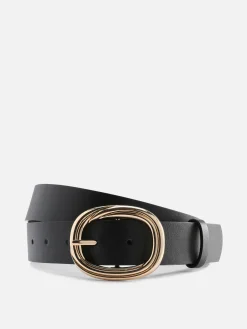 Ceinture à Boucle Ronde Texturée
