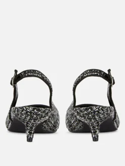 Chaussures à Talon Bas Ouvert Avec Effet Bouclé