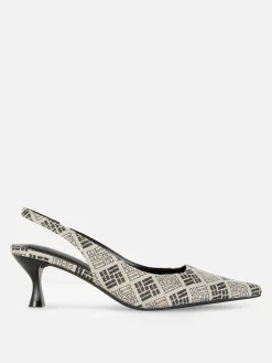 Chaussures à Talon Ouvert Et Motif Géométrique