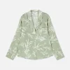 Chemise De Nuit En Satin à Motif Feuilles
