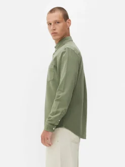 Chemise En Sergé De Coton à Manches Longues