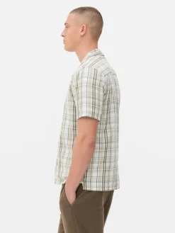 Chemise Texturée à Carreaux Et à Manches Courtes