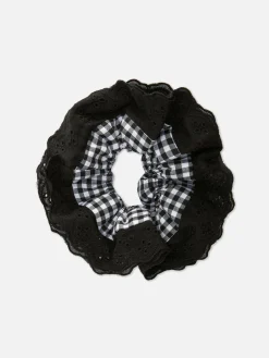 Chouchou Cheveux Vichy Avec Dentelle