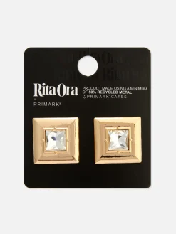 Clous D'oreilles Carrés à Fausses Gemmes Rita Ora