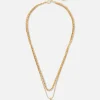 Collier à Double Chaîne Avec Pendentif En Forme D'initiale