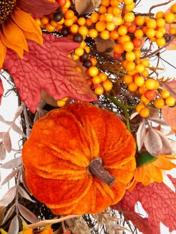 Couronne Automnale Avec Feuilles Artificielles