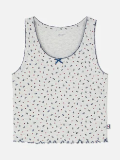 Débardeur De Pyjama Côtelé à Petites Fleurs