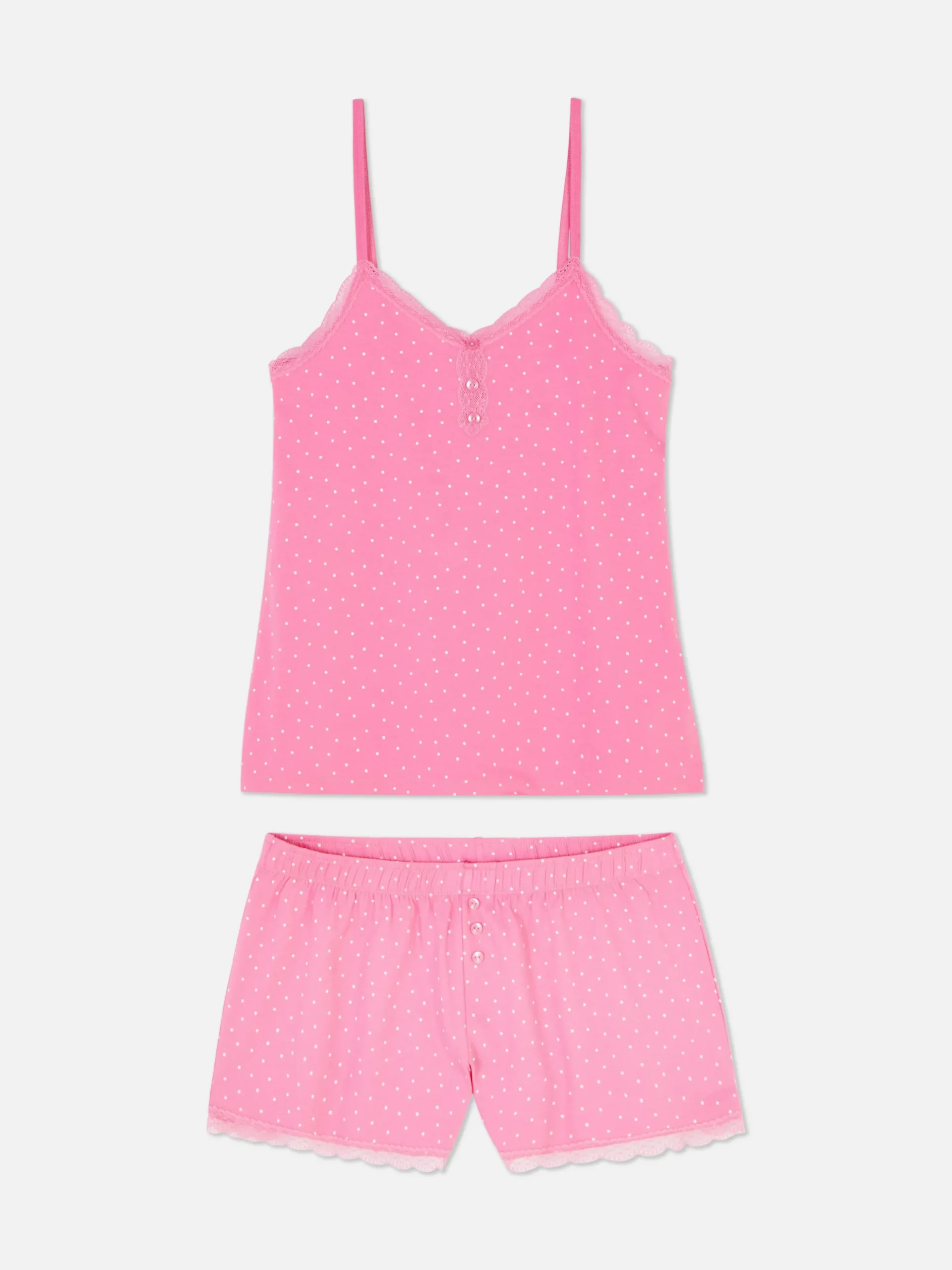 Ensemble Caraco Et Short De Pyjama à Dentelle