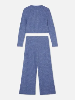 Ensemble Haut Côtelé à Manches Longues Et Legging