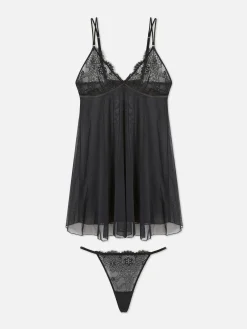 Ensemble Nuisette Sans Armature Et String