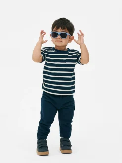 Ensemble T-shirt Rayé Et Bas De Jogging à Revers