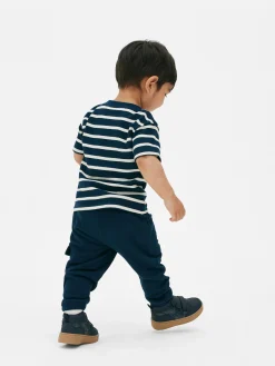 Ensemble T-shirt Rayé Et Bas De Jogging à Revers