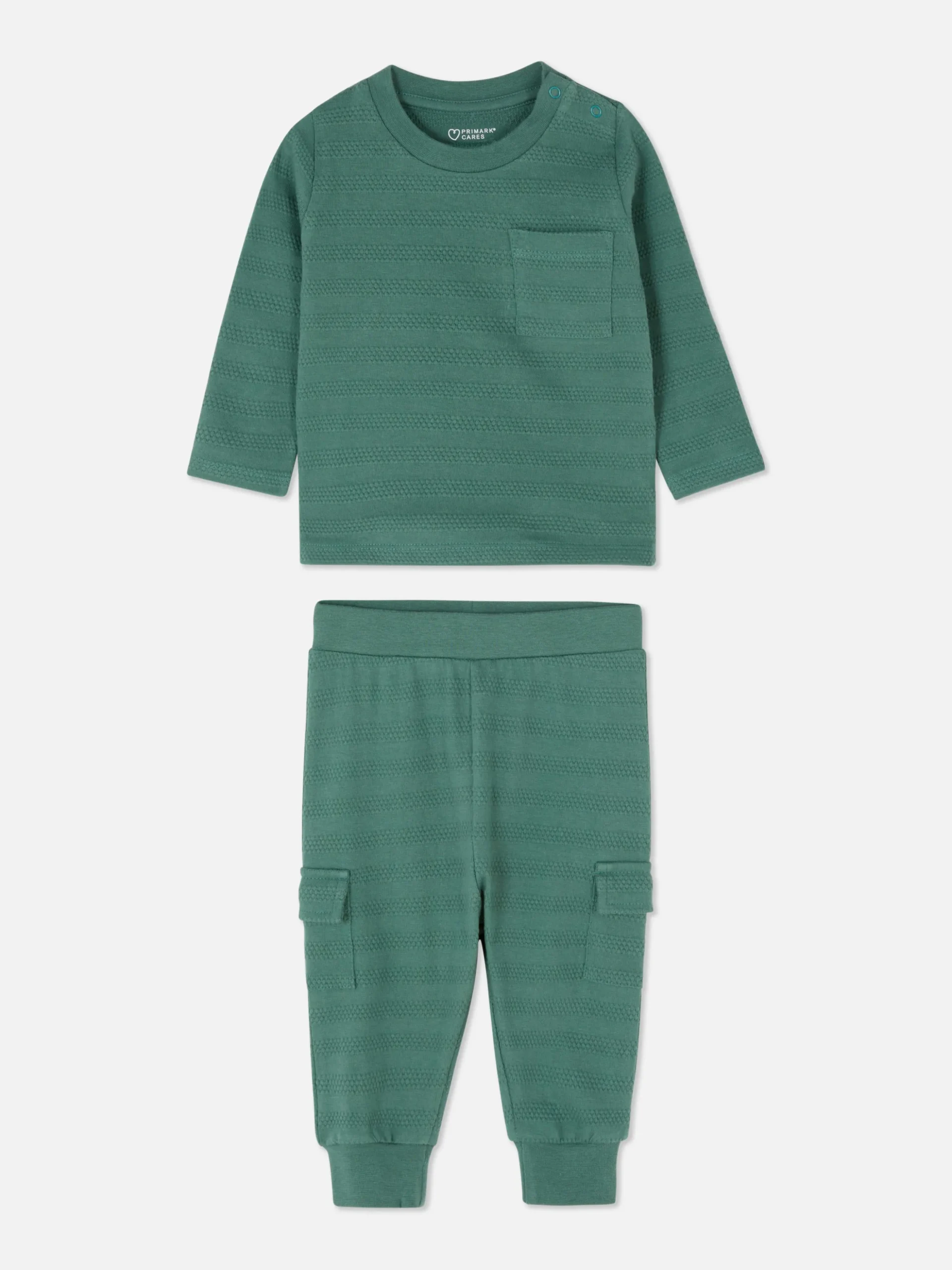 Ensemble T-shirt Texturé Et Pantalon Cargo