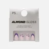 Faux Ongles Brillants à Motif Tourbillon En Amande PS...