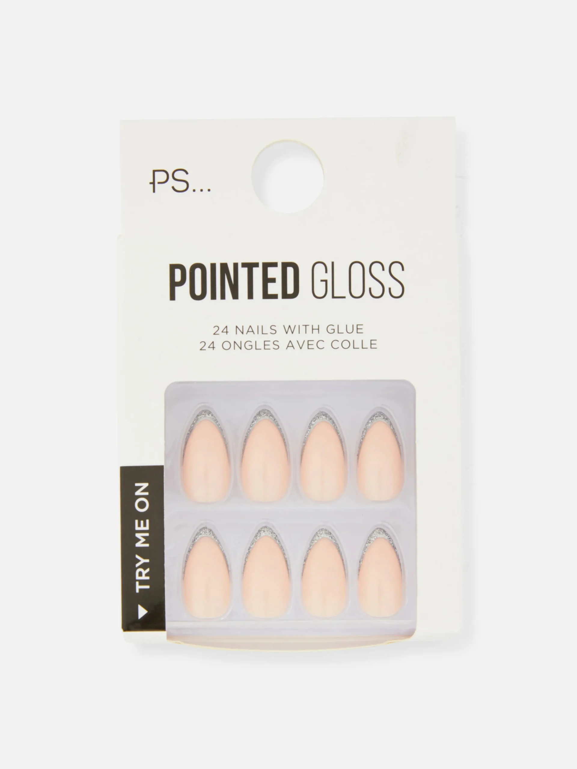Faux Ongles Brillants Pailletés à Bout Pointu PS...