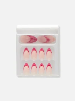 Faux Ongles Pointus Brillants Effet Crocodile PS...