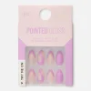 Faux Ongles Pointus Glossy à Motif Tourbillons PS...