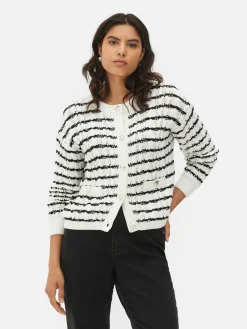 Gilet Rayé En Maille Torsadée