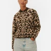 Gilet Style Blouson Bomber à Motif Léopard