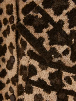 Gilet Style Blouson Bomber à Motif Léopard