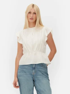 Haut Sans Manches En Broderie Anglaise