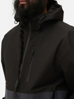 Imperméable Color Block à Poches Multiples
