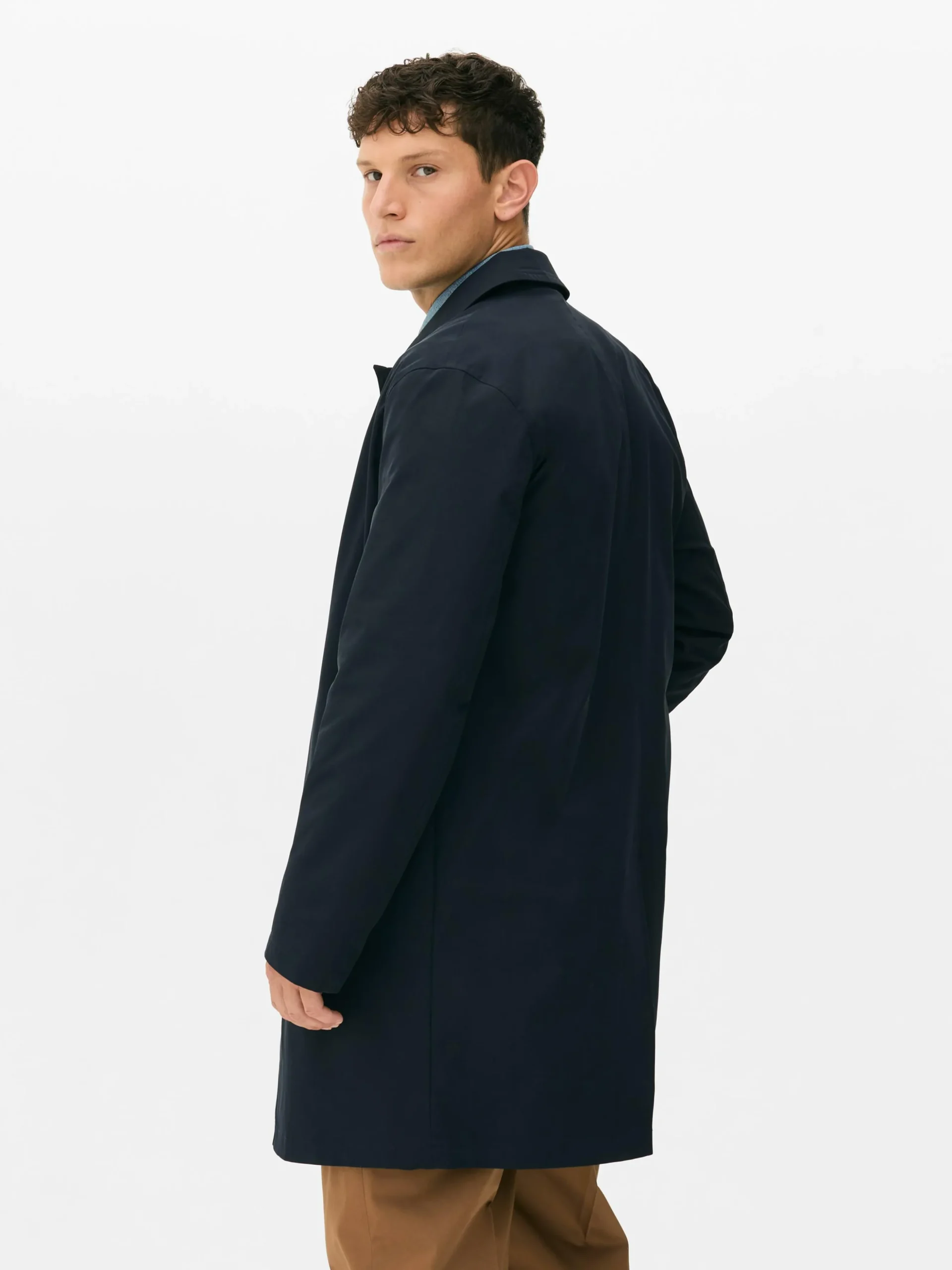 Imperméable Long à Boutonnage Simple
