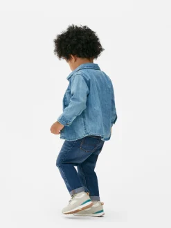 Jean Denim à Revers