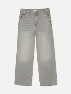 Jean Denim Ample à Effet Vieilli