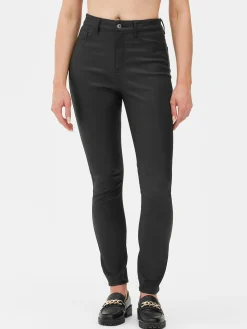 Jean Skinny Enduit à Taille Haute