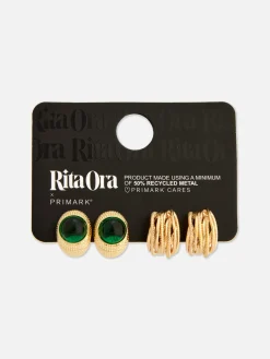 Lot 2 De Paires De Créoles Texturées Rita Ora