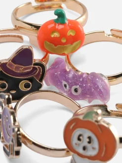 Lot De 5 Bagues Phosphorescentes Halloween