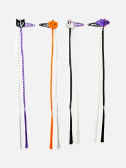 Lot De 4 Barrettes à Tresses Halloween