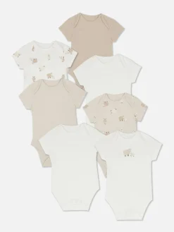 Lot De 7 Bodys à Manches Courtes Et Motif Agneau
