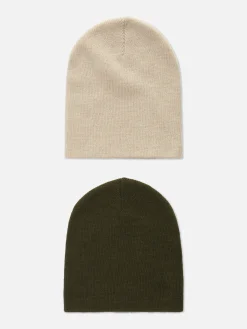 Lot De 2 Bonnets En Maille Fine