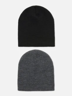 Lot De 2 Bonnets En Maille Fine