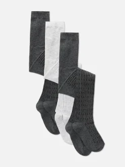 Lot De 3 Collants En Maille Torsadée