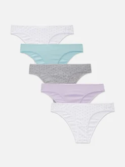 Lot De 5 Culottes Brésiliennes à Imprimé Tendance