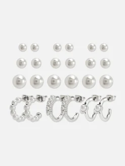 Lot De 12 Paires De Boucles Et Clous D'oreilles