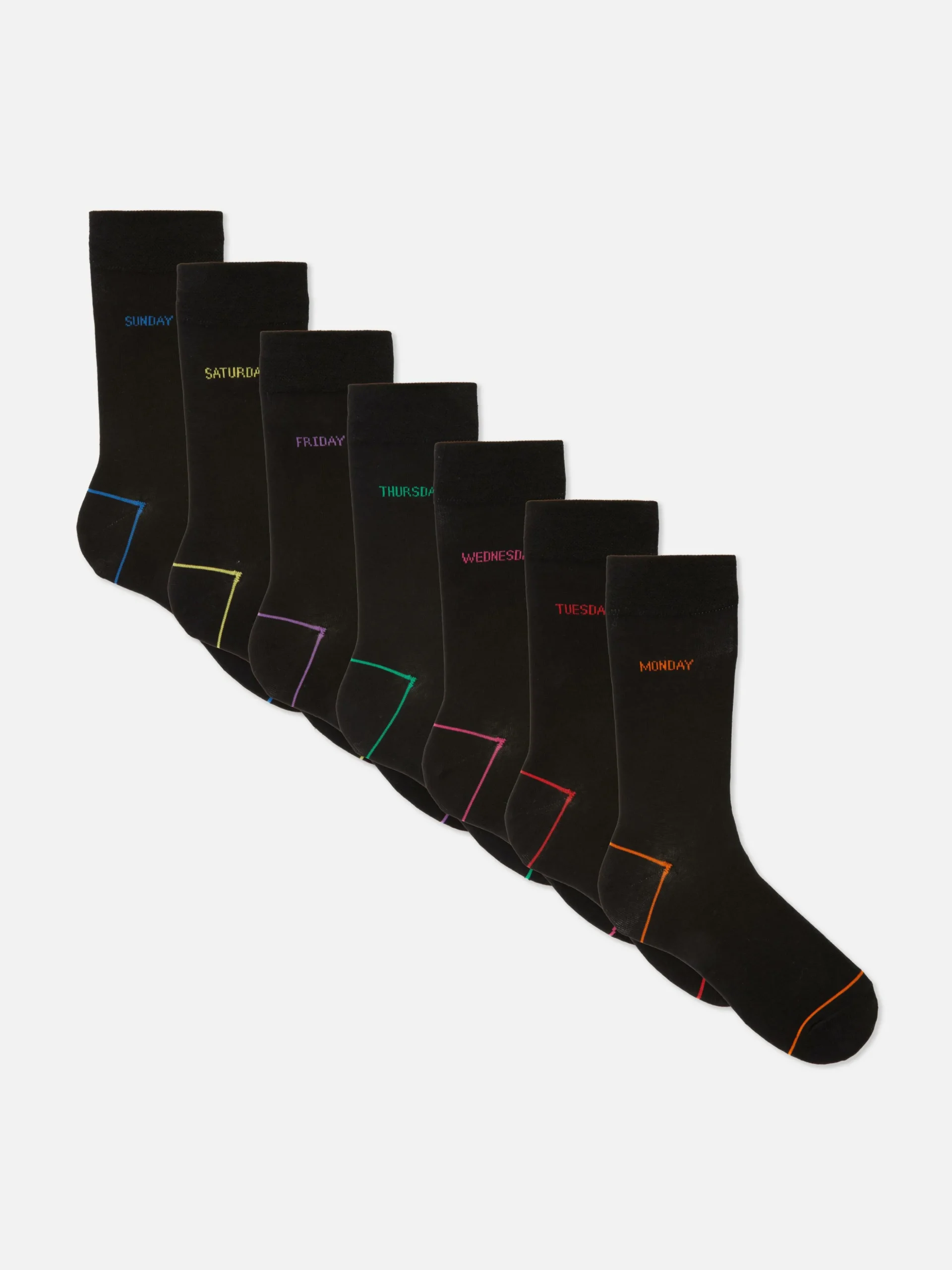 Lot De 7 Paires De Chaussettes Jours De La Semaine