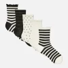 Lot De 5 Paires De Chaussettes Monochromatiques Rayées